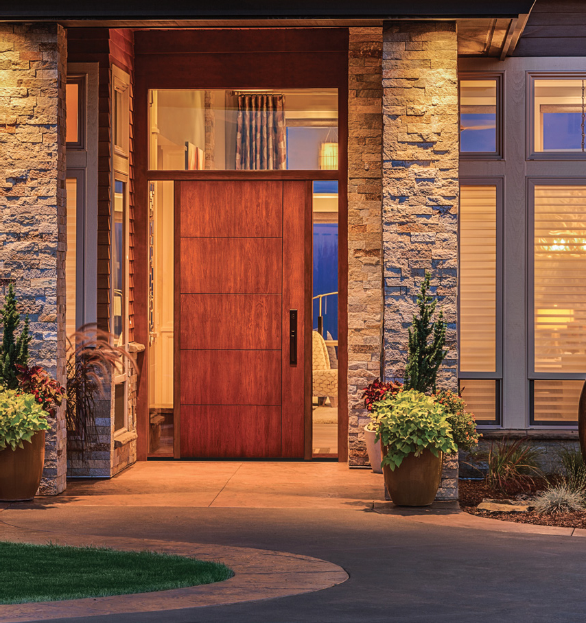 wood textured door closed outside 2